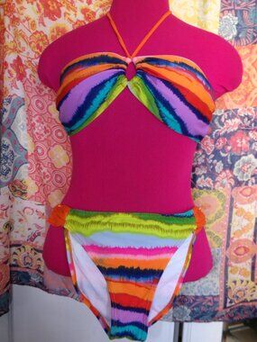 Marina West Bandeau Halter Bikini Sz L